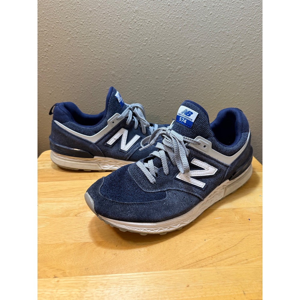 New Balance 574 Sport Mens 11.5 Navy Blue Suede Mesh MS574BE